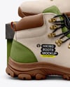 Hiking Boots with Shoe Box Mockup