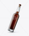 Tall Black Rum Bottle Mockup