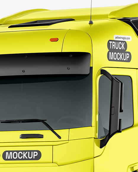 Semi Trailer Truck Mockup - Front Half Side View