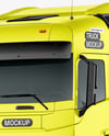 Semi Trailer Truck Mockup - Front Half Side View