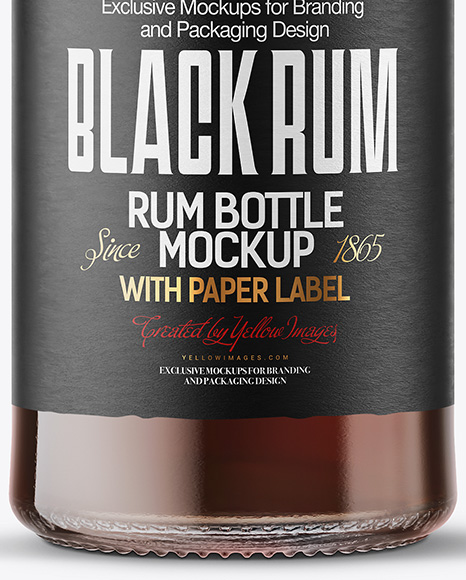 Black Rum Bottle Mockup
