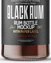 Black Rum Bottle Mockup