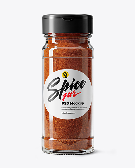 Spice Glass Jar with Smoked Paprika Mockup - Realistic mockups