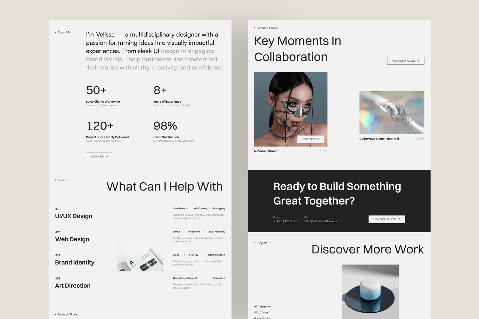 Velisse – Portfolio Website UI Figma Template