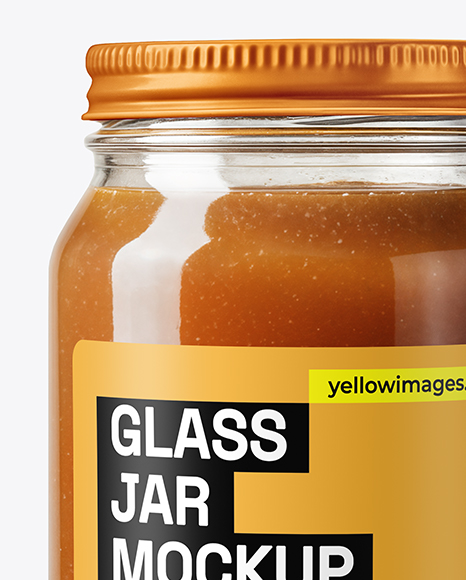 Glass Jar with Beef Bone Broth Mockup