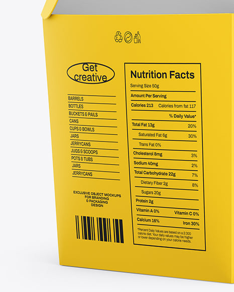 Paper Food Box Mockup