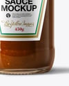 Glass Bottle with BBQ Sauce Mockup