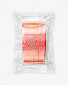 Clear Plastic Flow-Pack with Salmon Fish Fillet Mockup