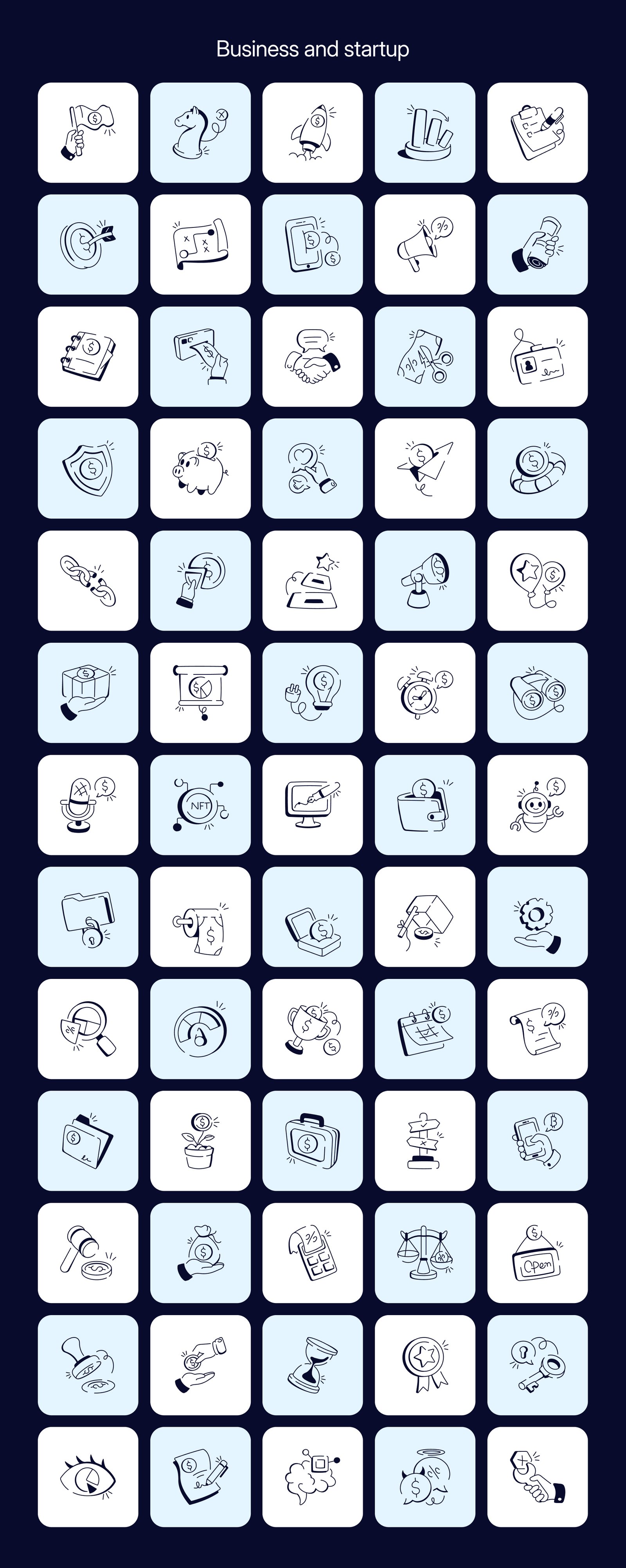 Business and Tech Doodle Icons