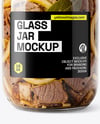 Glass Jar with Canned Stewed Meat Mockup