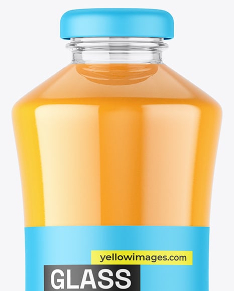 Glass Bottle with Orange Juice Mockup