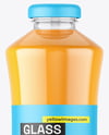 Glass Bottle with Orange Juice Mockup