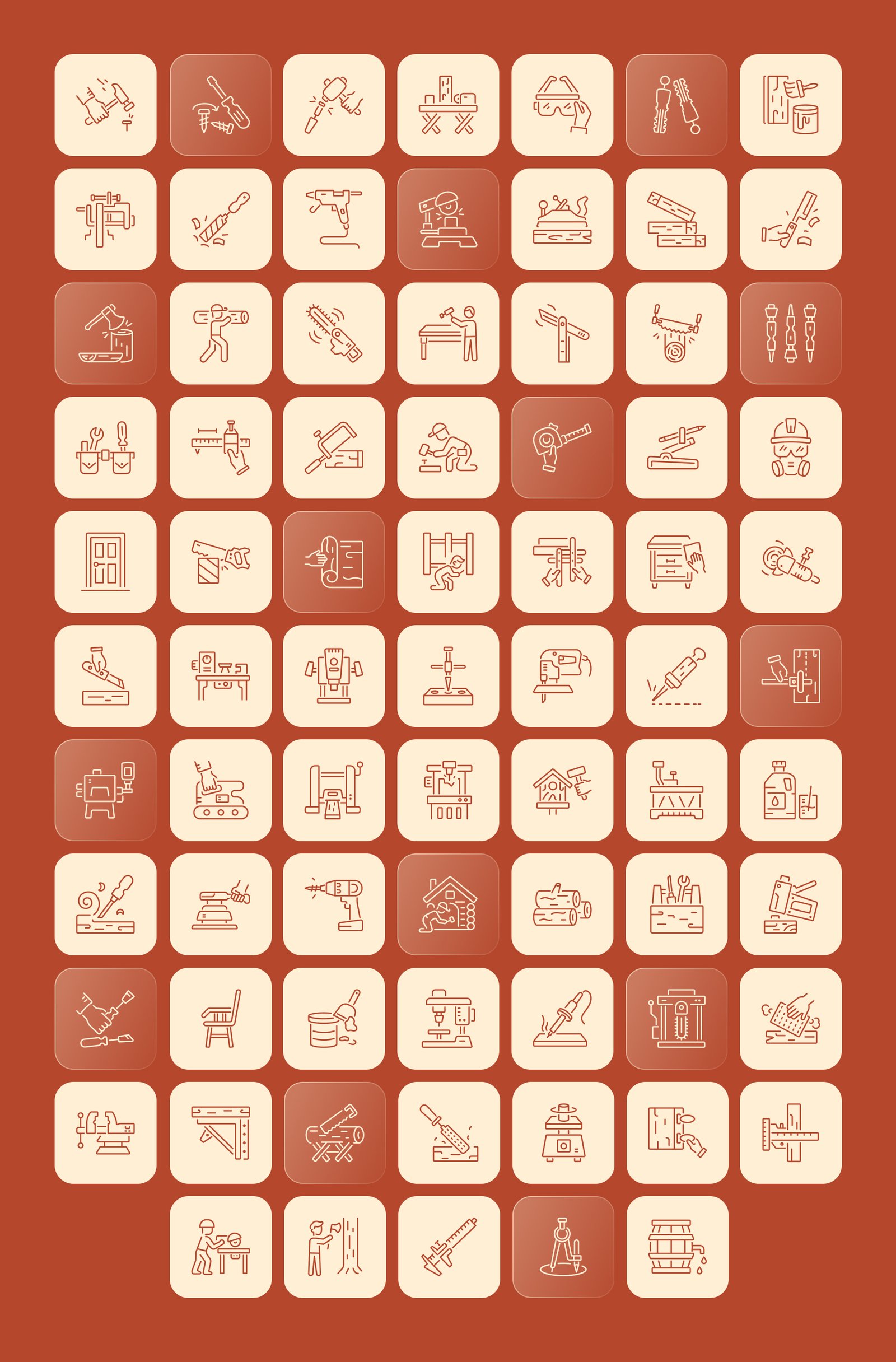 Woodworking Icon Set