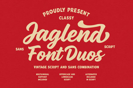 Jaglend Font Duo Vintage Script Sans Combination