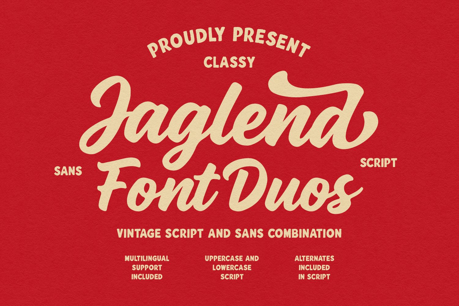 Jaglend Font Duo Vintage Script Sans Combination