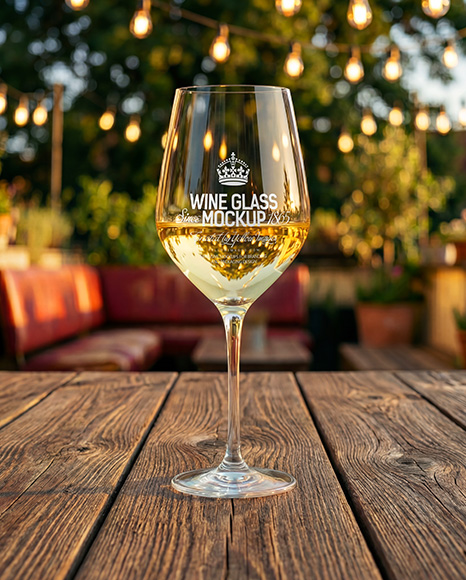 White Wine Glass Mockup
