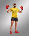 Male UFC Fighter Wearing T-Shirt and Shorts Mockup