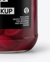 Clear Glass Jar with Pickled Beets Mockup