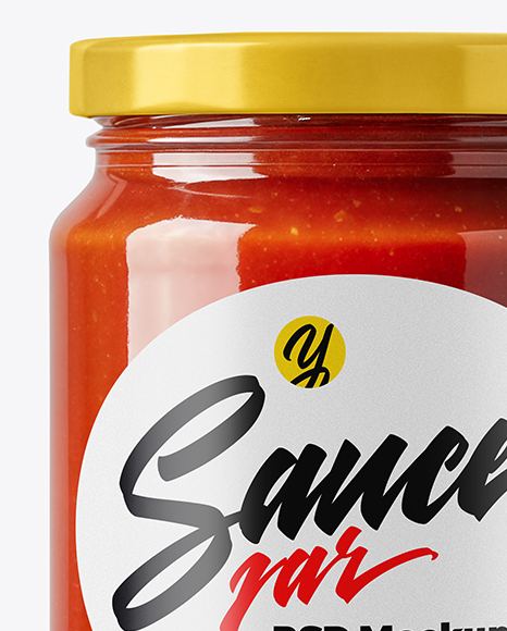 Glass Jar with Tomato Paste Mockup