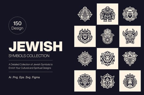 Jewish Symbols Collection - Culture clipart