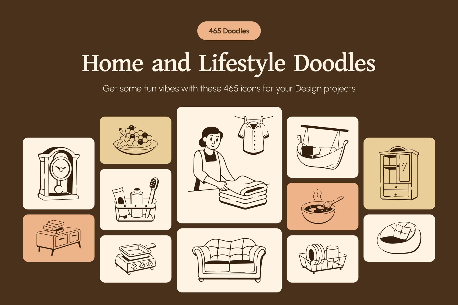 Home and Lifestyle Doodle Icons