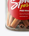 Clear Glass Jar with Clamp Lid and Cinnamon Sticks Mockup