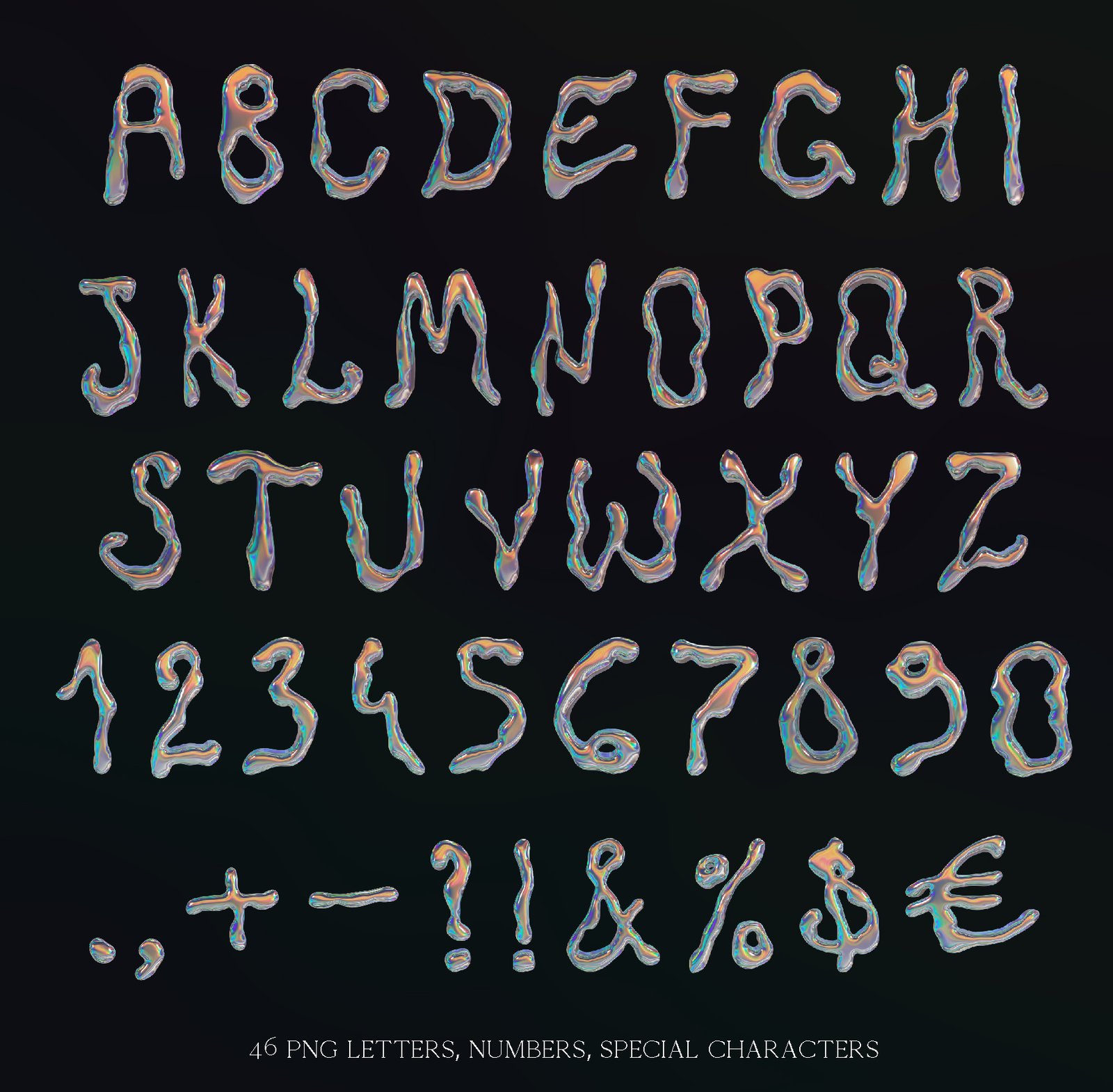 Iridescent Chrome - 3D Type