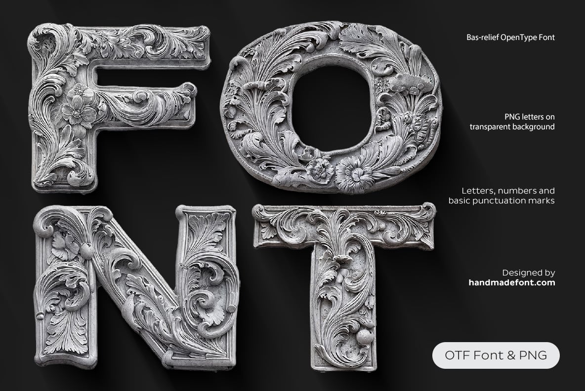 Bas-relief Font