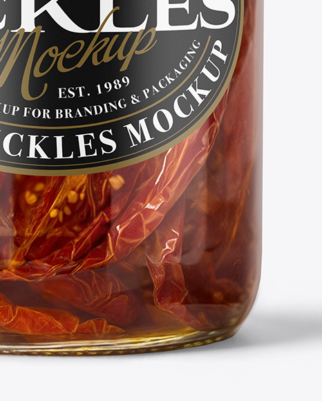 Clear Glass Jar with Sun Dried Tomatoes Mockup
