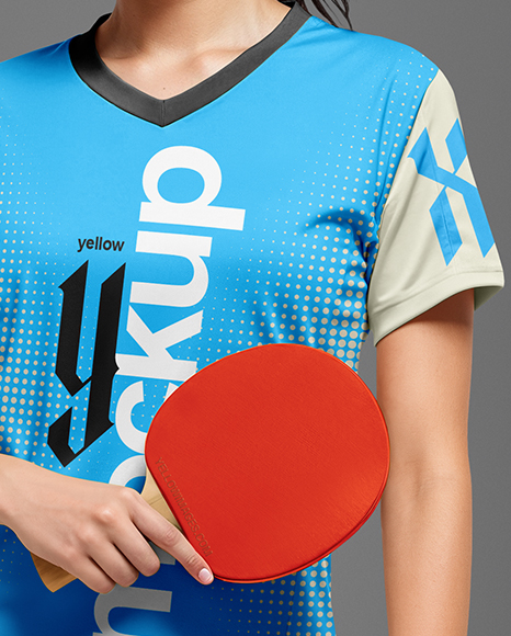 Woman Wearing Table Tennis Uniform Mockup