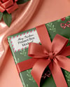 Christmas Gift Box with Pink Bow Mockup