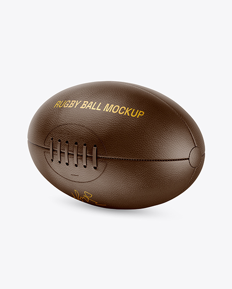 Leather Rugby Ball Mockup - Sport Mockup