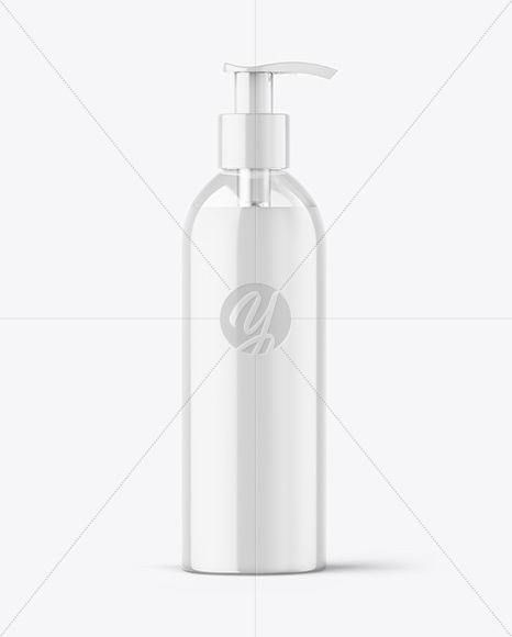 Clear Cosmetic Bottle with Pump Mockup