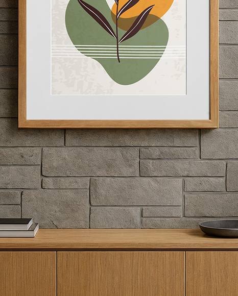 Framed Poster in a Modern Living Room Mockup