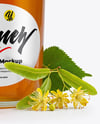Glass Jar with Linden Honey Mockup