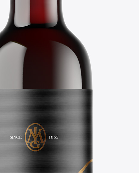 Green Glass Red Wine Bottle Mockup