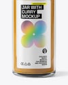 Glass Jar with Curry Powder Mockup