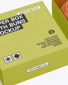 Opened Kraft Box with Cinnamon Buns Mockup