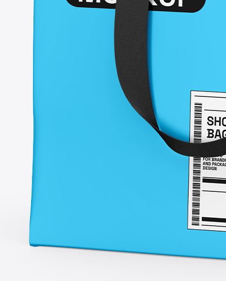 Paper Shopping Bag Mockup – Half Side View