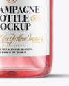 Clear Glass Pink Champagne Bottle Mockup