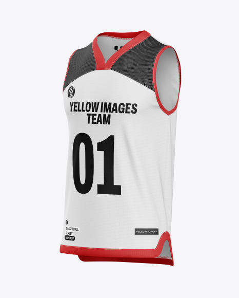 Basketball Jersey Mockup - Half Side View - 3D jersey mockup