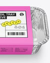 Aluminium Foil Tray Container in Paper Sleeve Mockup