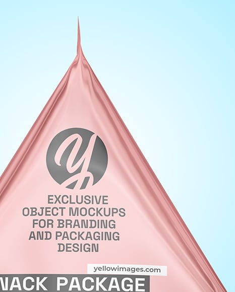 Glossy Metallic Triangular Package Mockup