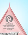 Glossy Metallic Triangular Package Mockup