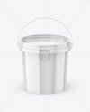 Glossy Plastic Bucket with Handle Mockup