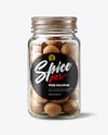 Clear Glass Jar with Whole Nutmeg Mockup