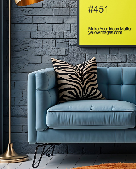 Framed Poster in a Modern Living space Mockup