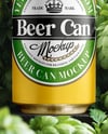 Beer Can on Fresh Hops Background Mockup