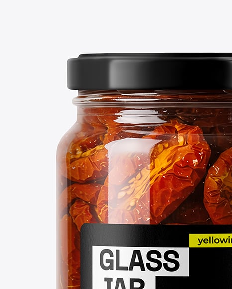 Clear Glass Jar with Sun Dried Tomatoes Mockup