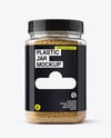 Clear Plastic Jar with Asafoetida Spice Mockup